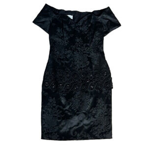 BLACK size 4 scott mcclintock sweetheart neckline black mini dress
